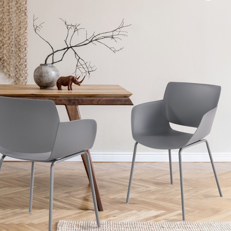 Juego de 2 sillas Alpena en gris oscuro