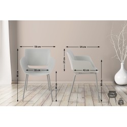 Conjunto de 2 sillas Alpena en gris claro