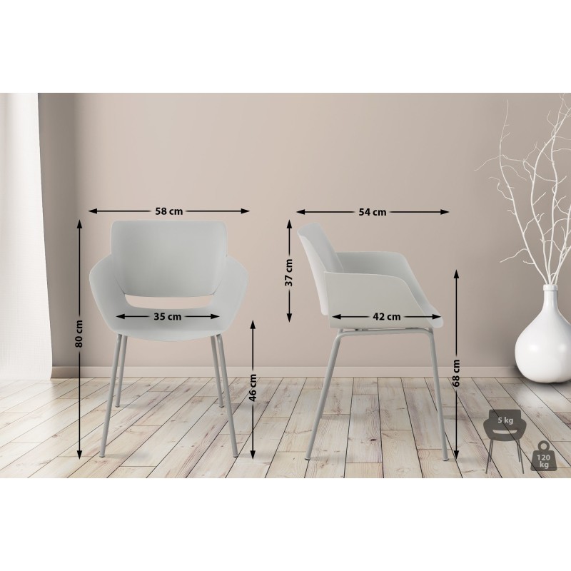 Conjunto de 2 sillas Alpena en gris claro