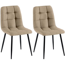 Juego de 2 sillas de comedor Tilde en tela color topo