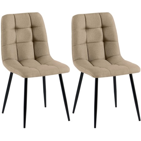 Juego de 2 sillas de comedor Tilde en tela color topo