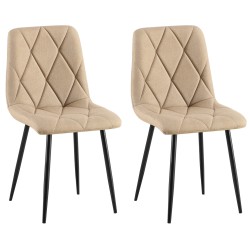 Juego de 2 sillas de comedor Clairton de tela color topo