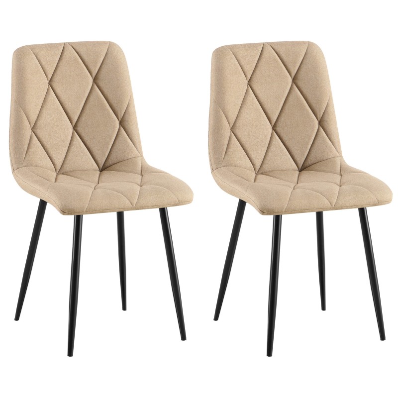 Juego de 2 sillas de comedor Clairton de tela color topo