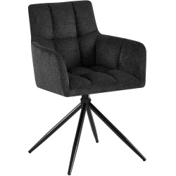 Silla de comedor Jonah en tela negra