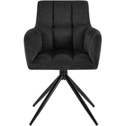 Silla de comedor Jonah en tela negra