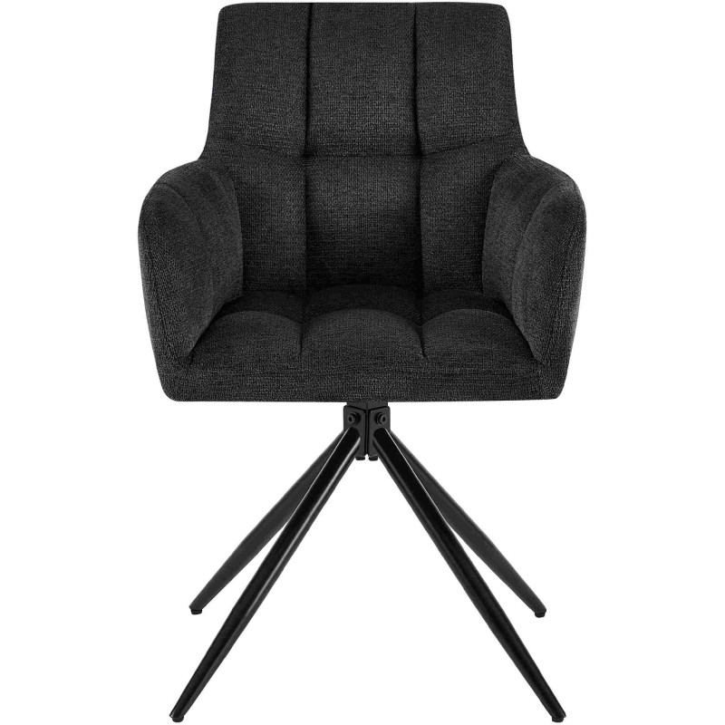 Silla de comedor Jonah en tela negra