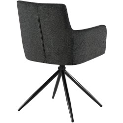 Silla de comedor Jonah en tela negra