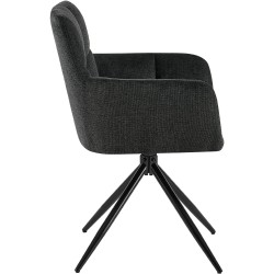 Silla de comedor Jonah en tela negra