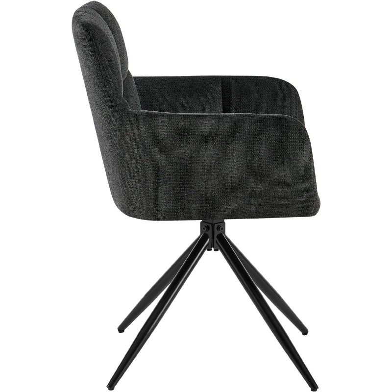 Silla de comedor Jonah en tela negra
