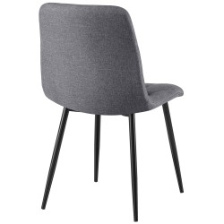 Juego de 2 sillas de comedor Clairton en tela gris oscuro