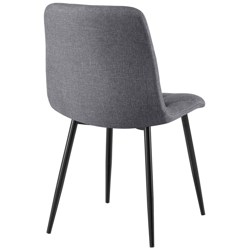 Juego de 2 sillas de comedor Clairton en tela gris oscuro