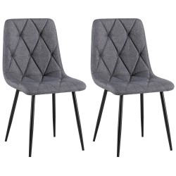 Juego de 2 sillas de comedor Clairton en tela gris oscuro