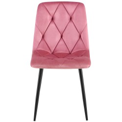 Juego de 2 sillas de comedor Clairton en terciopelo rosa