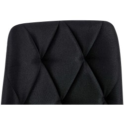 Juego de 2 sillas de comedor Clairton de tela negra
