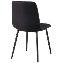 Juego de 2 sillas de comedor Clairton de tela negra