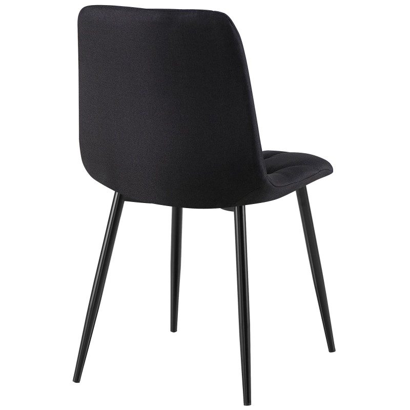 Juego de 2 sillas de comedor Clairton de tela negra