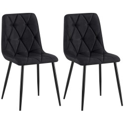 Juego de 2 sillas de comedor Clairton de tela negra