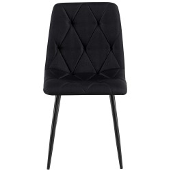 Juego de 2 sillas de comedor Clairton de tela negra