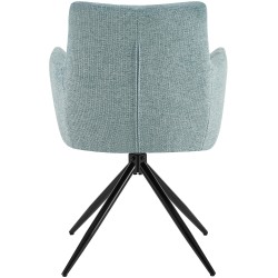 Silla de comedor Jonah en tela turquesa
