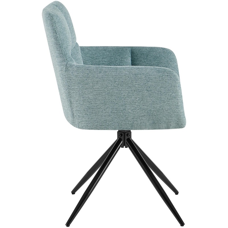 Silla de comedor Jonah en tela turquesa