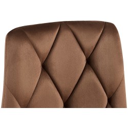 Juego de 2 sillas de comedor Clairton en terciopelo marrón