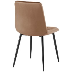 Juego de 2 sillas de comedor Clairton en terciopelo marrón