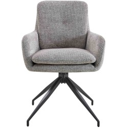 Silla de comedor Pickett en tela color topo
