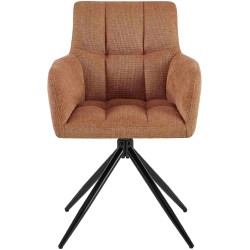 Silla de comedor Jonah en tela naranja
