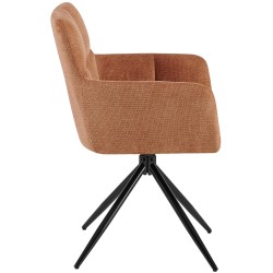 Silla de comedor Jonah en tela naranja