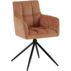 Silla de comedor Jonah en tela naranja