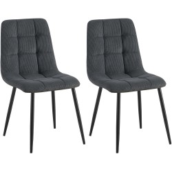 Juego de 2 sillas de comedor Tilde Cord negras Juego de 2 sillas de comedor Tilde Cord negras