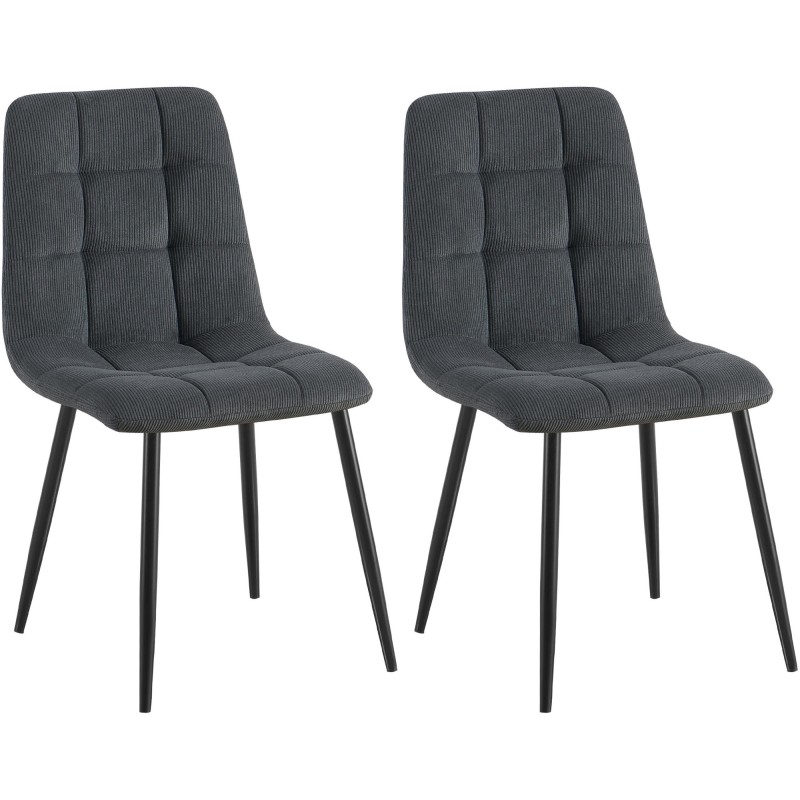 Juego de 2 sillas de comedor Tilde Cord negras