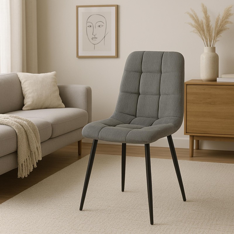 Juego de 2 sillas de comedor Tilde Cord Grey Juego de 2 sillas de comedor Tilde Cord Grey