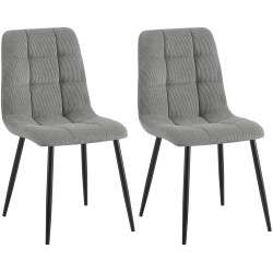 Juego de 2 sillas de comedor Tilde Cord Grey Juego de 2 sillas de comedor Tilde Cord Grey