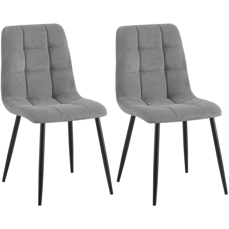 Juego de 2 sillas de comedor Tilde Cord Grey