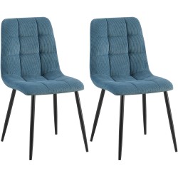 Juego de 2 sillas de comedor Tilde Cord azules Juego de 2 sillas de comedor Tilde Cord azules