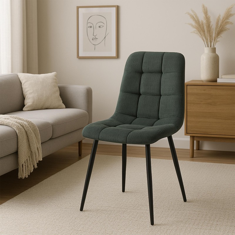 Juego de 2 sillas de comedor Tilde Cord verdes