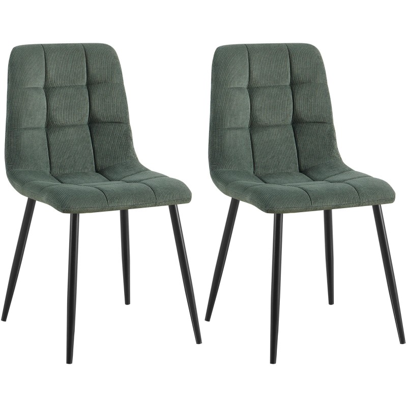 Juego de 2 sillas de comedor Tilde Cord verdes