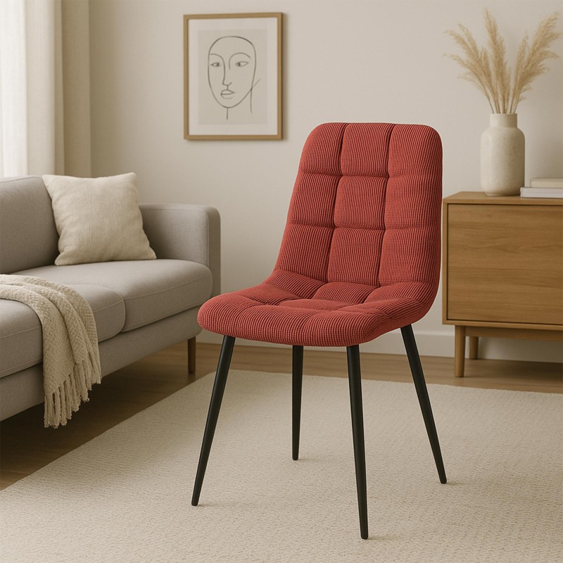 Juego de 2 sillas de comedor Tilde Cord color burdeos