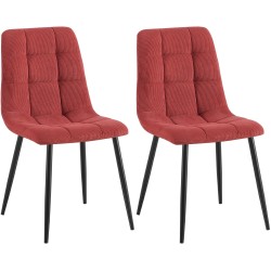 Juego de 2 sillas de comedor Tilde Cord color burdeos