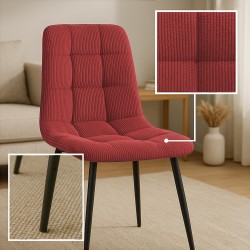 Juego de 2 sillas de comedor Tilde Cord color burdeos