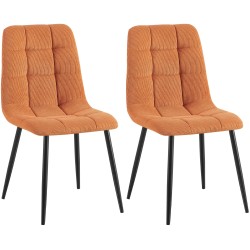 Juego de 2 sillas de comedor Tilde Cord color naranja