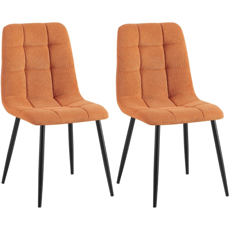 Juego de 2 sillas de comedor Tilde Cord color naranja