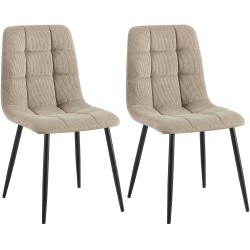 Juego de 2 sillas de comedor Tilde Cord color topo Juego de 2 sillas de comedor Tilde Cord color topo