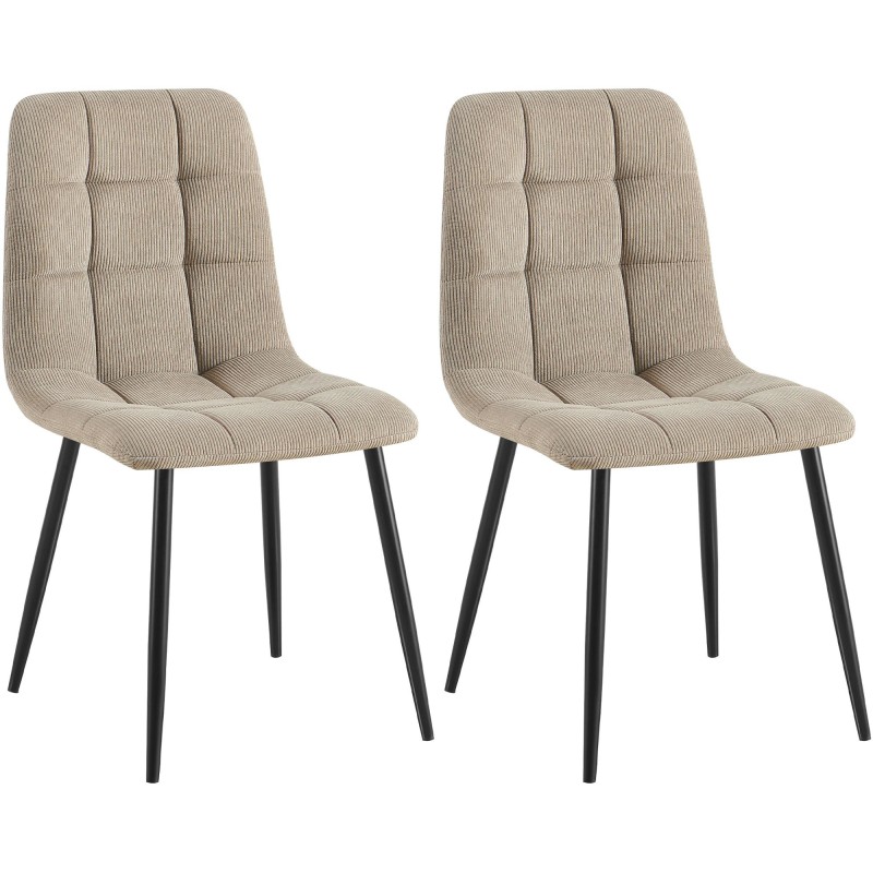 Juego de 2 sillas de comedor Tilde Cord color topo Juego de 2 sillas de comedor Tilde Cord color topo
