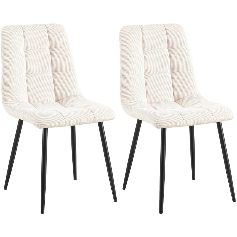 Juego de 2 sillas de comedor Tilde Cord color crema Juego de 2 sillas de comedor Tilde Cord color crema