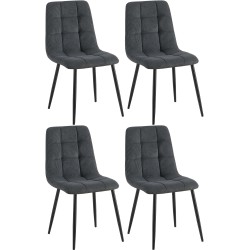 Juego de 4 sillas de comedor Tilde Cord negras