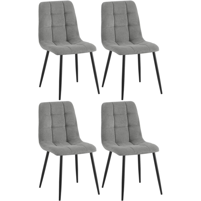 Juego de 4 sillas de comedor Tilde Cord Grey
