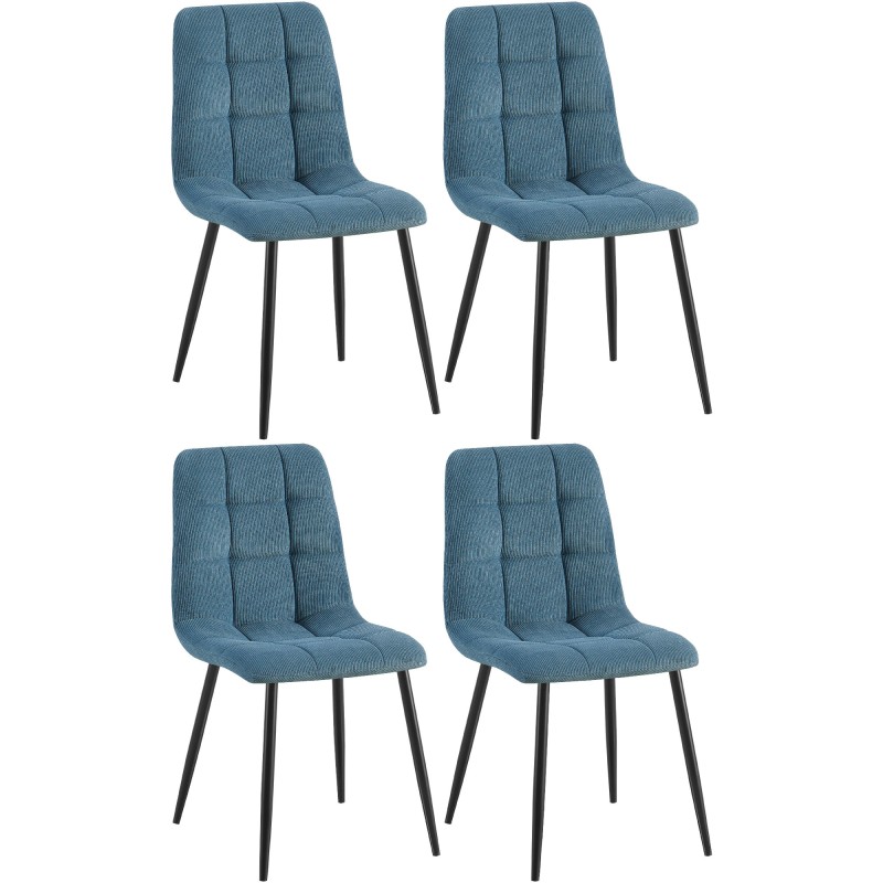 Juego de 4 sillas de comedor Tilde Cord Blue