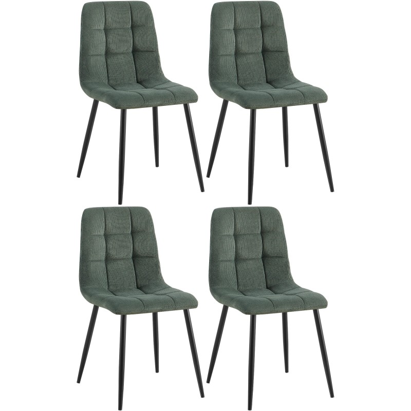 Juego de 4 sillas de comedor Tilde Cord Green